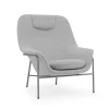 Normann Copenhagen - Drape Lounge Chair High W. Headrest Grey Steel