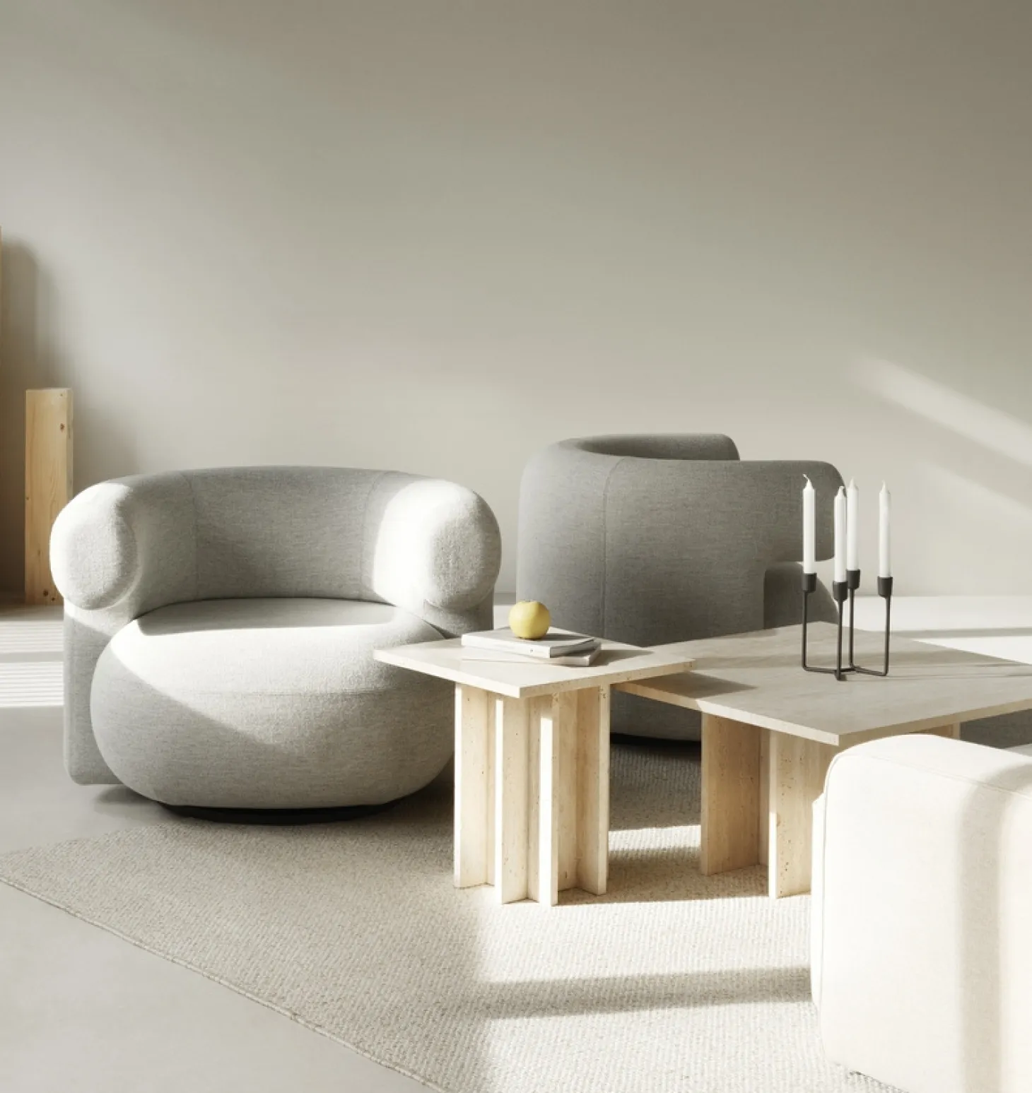 Normann Copenhagen - Edge Coffee Table Small - Travertine