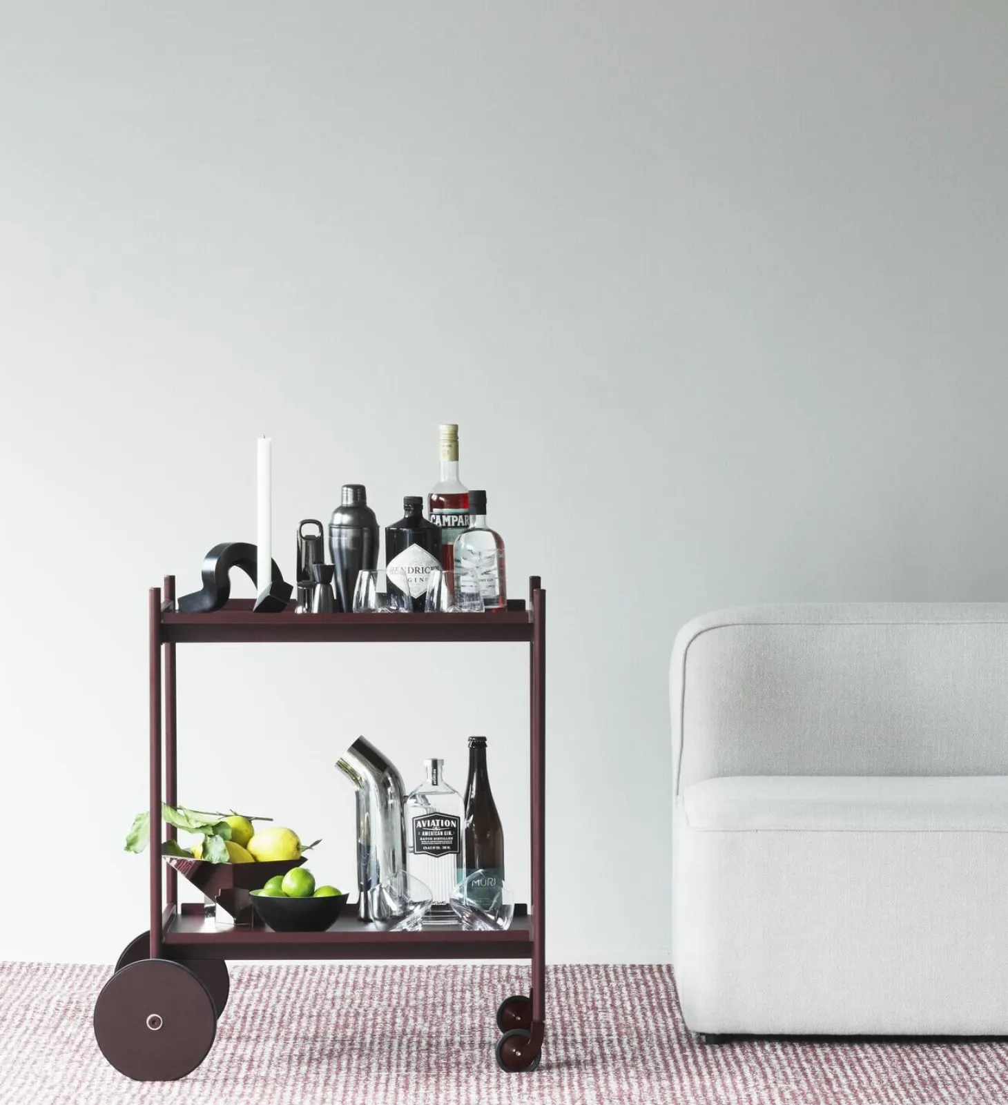 Normann Copenhagen - Flick Rug 200x300 cm - Off White/Burgundy
