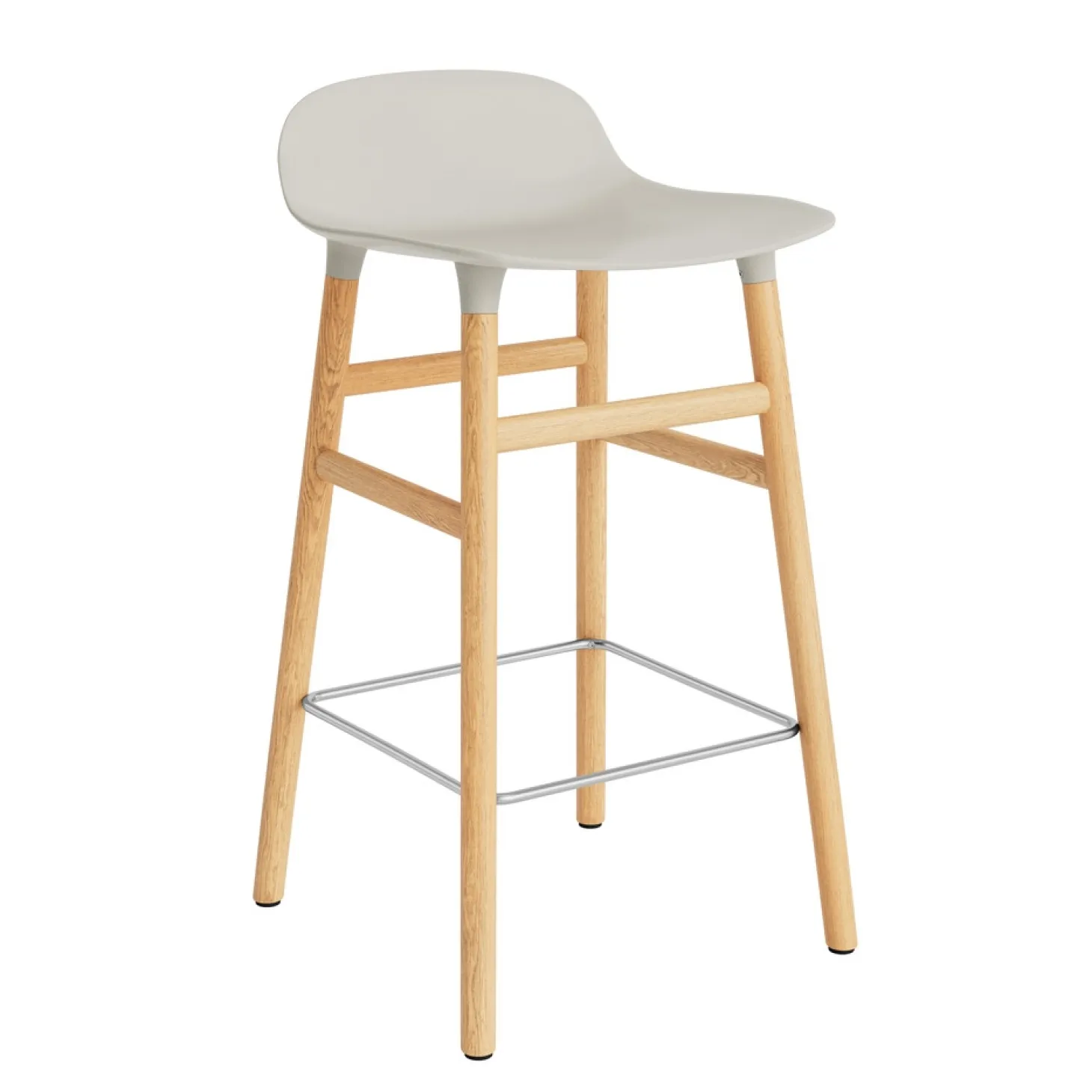 Normann Copenhagen - Form Barstool 65 cm - Lys grå/Eg