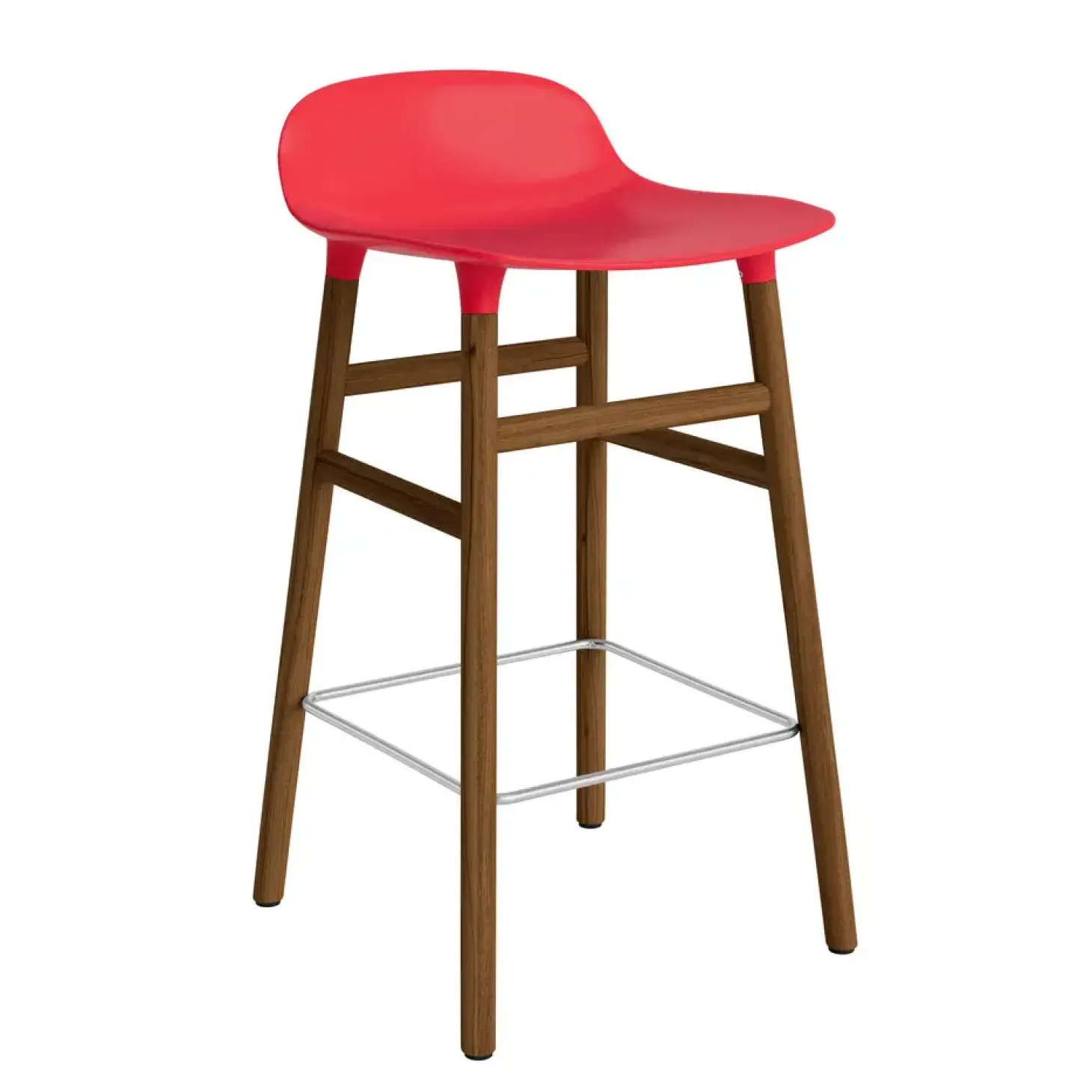 Normann Copenhagen - Form Barstool 65 cm - Rød/Valnød