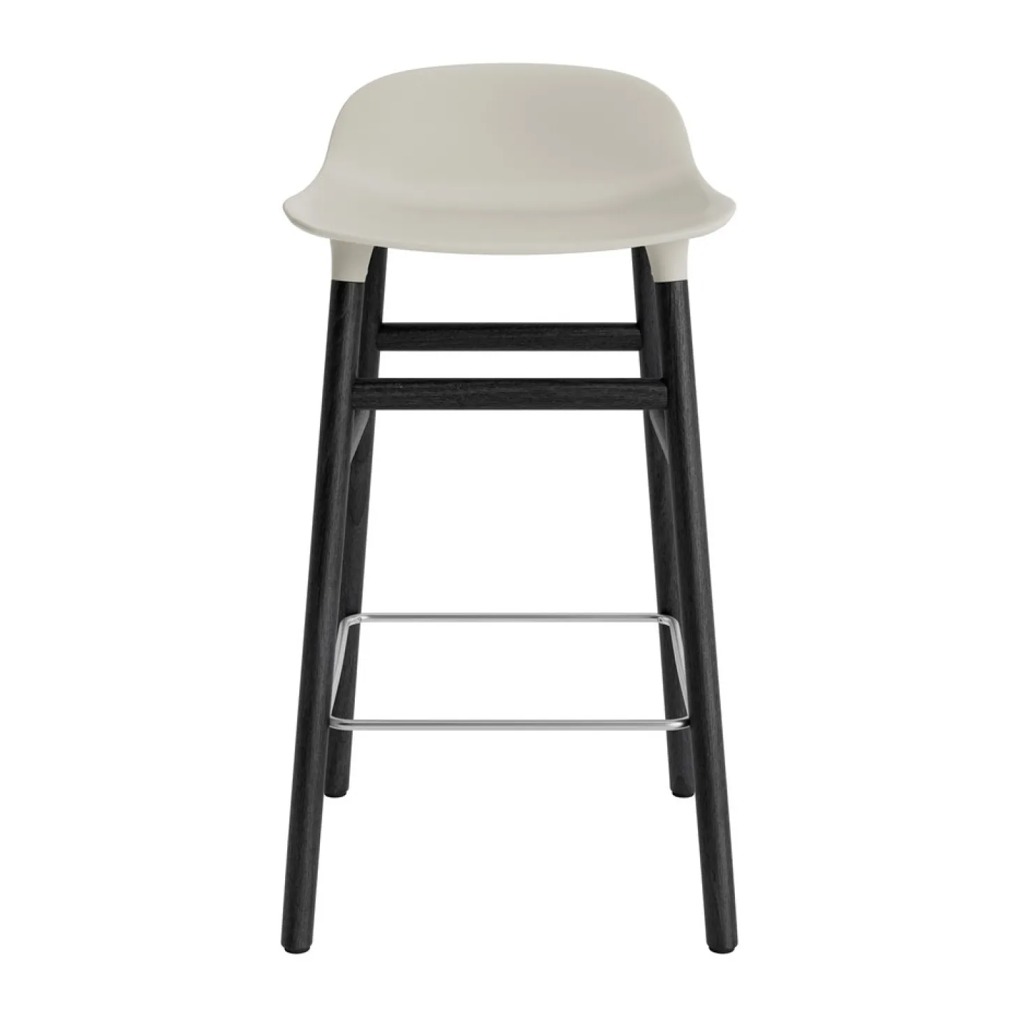 Normann Copenhagen - Form Barstool 65 cm - Lys grå/Sort eg