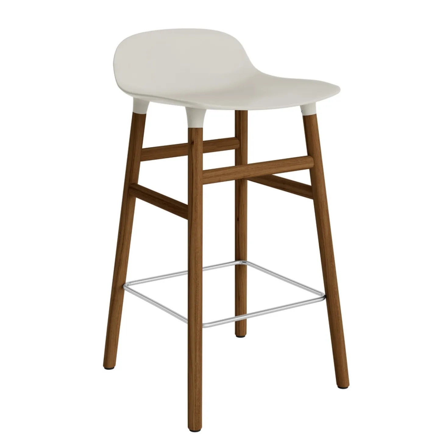 Normann Copenhagen - Form Barstool 65 cm - Lys grå/Valnød
