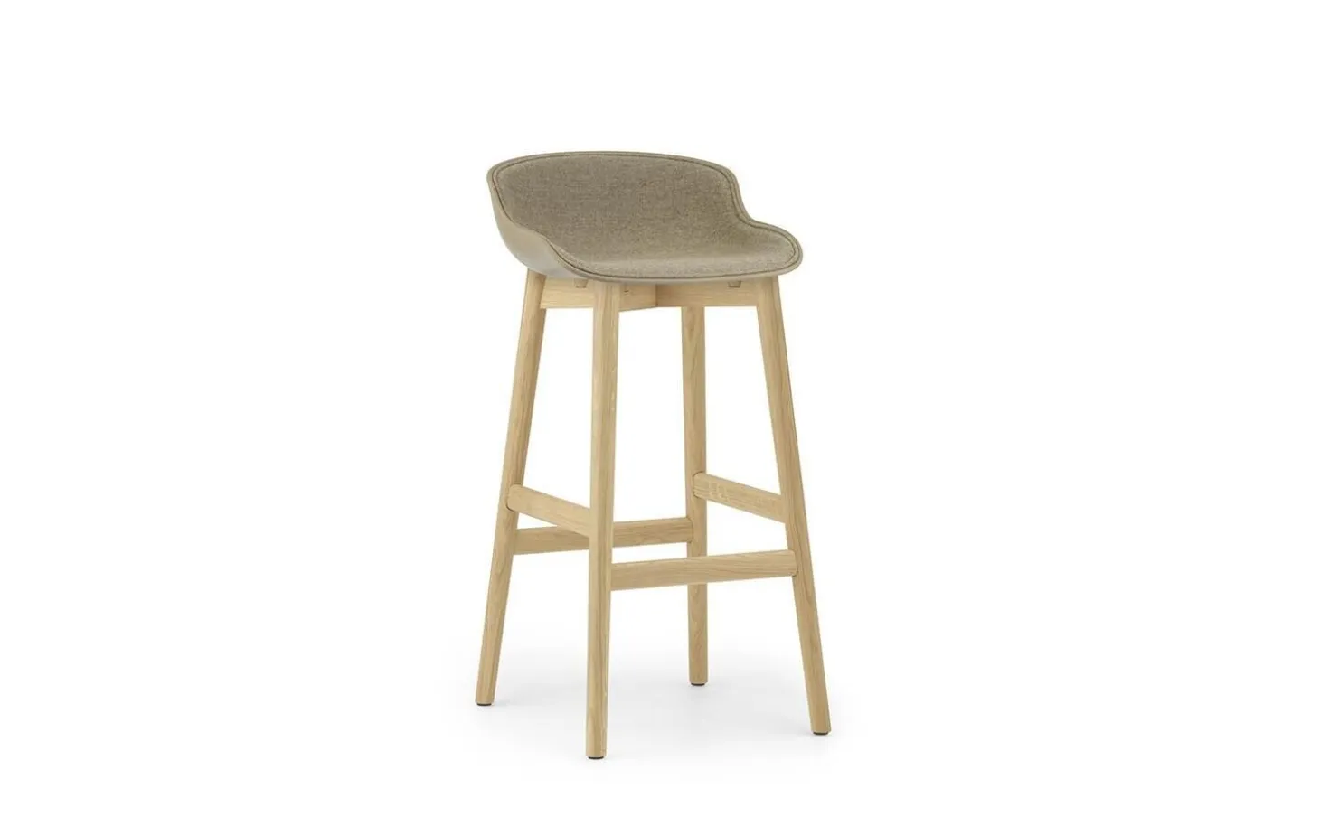 Normann Copenhagen - Hyg Barstool 75 cm Front Upholstery Sand & Oak