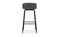Normann Copenhagen - Hyg Barstool 75 cm Front Upholstery Black & Black Steel