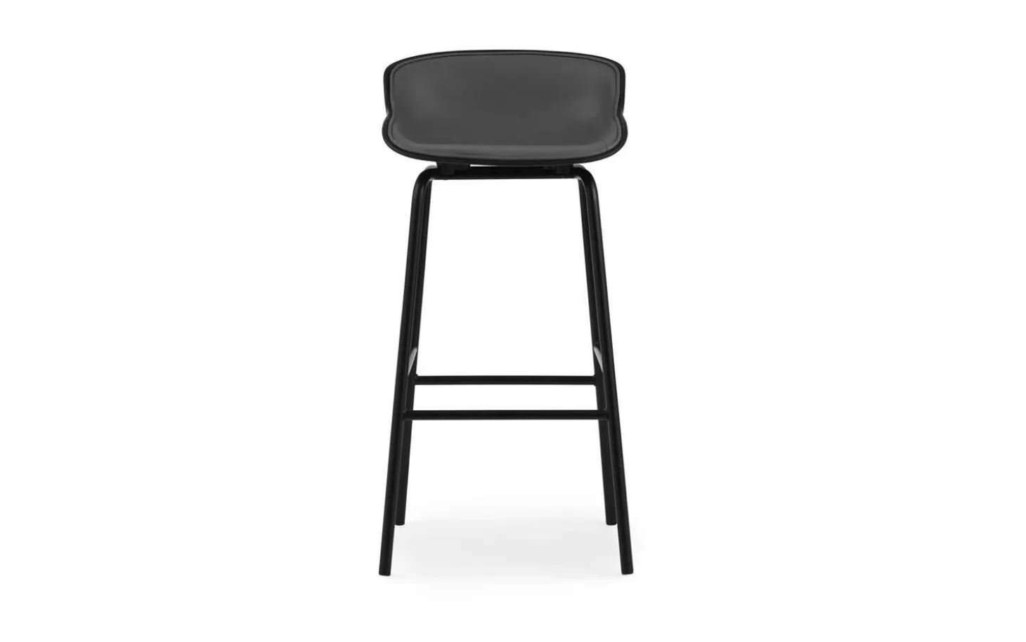 Normann Copenhagen - Hyg Barstool 75 cm Front Upholstery Black & Black Steel