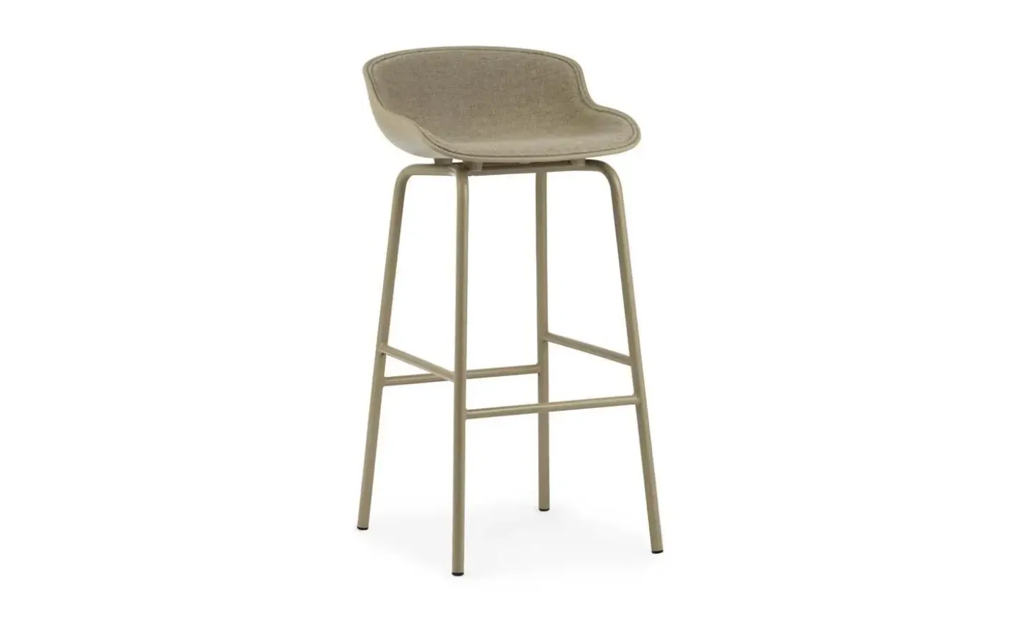 Normann Copenhagen - Hyg Barstool 75 cm Front Upholstery Sand & Sand Steel
