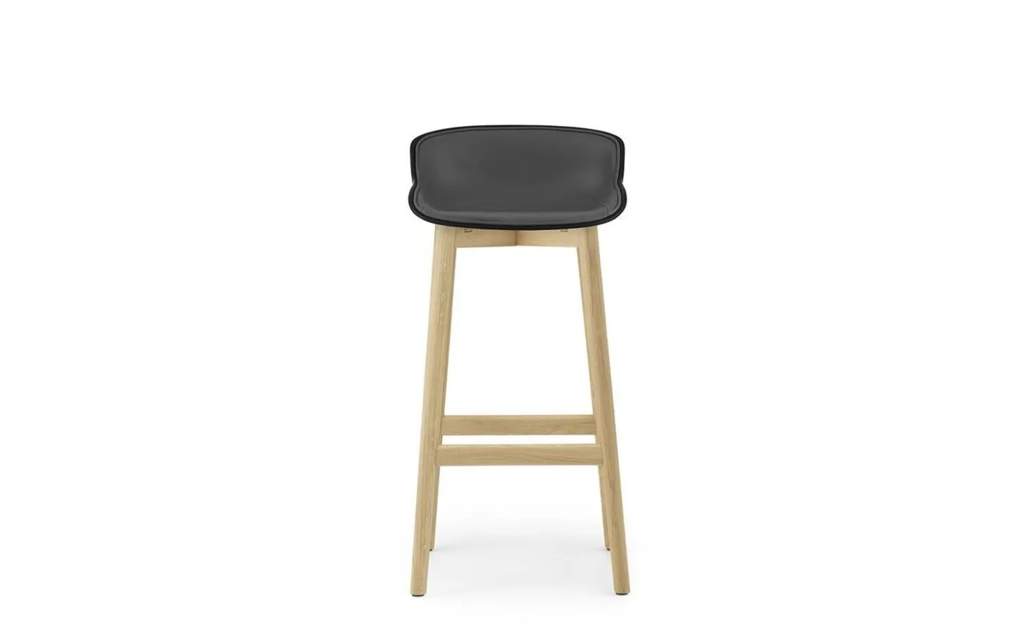 Normann Copenhagen - Hyg Barstool 75 cm Front Upholstery Black & Oak