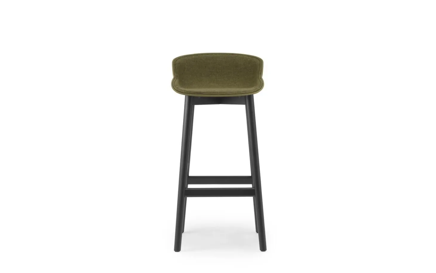 Normann Copenhagen - Hyg Barstool 75 cm Front Upholstery Olive & Black Oak