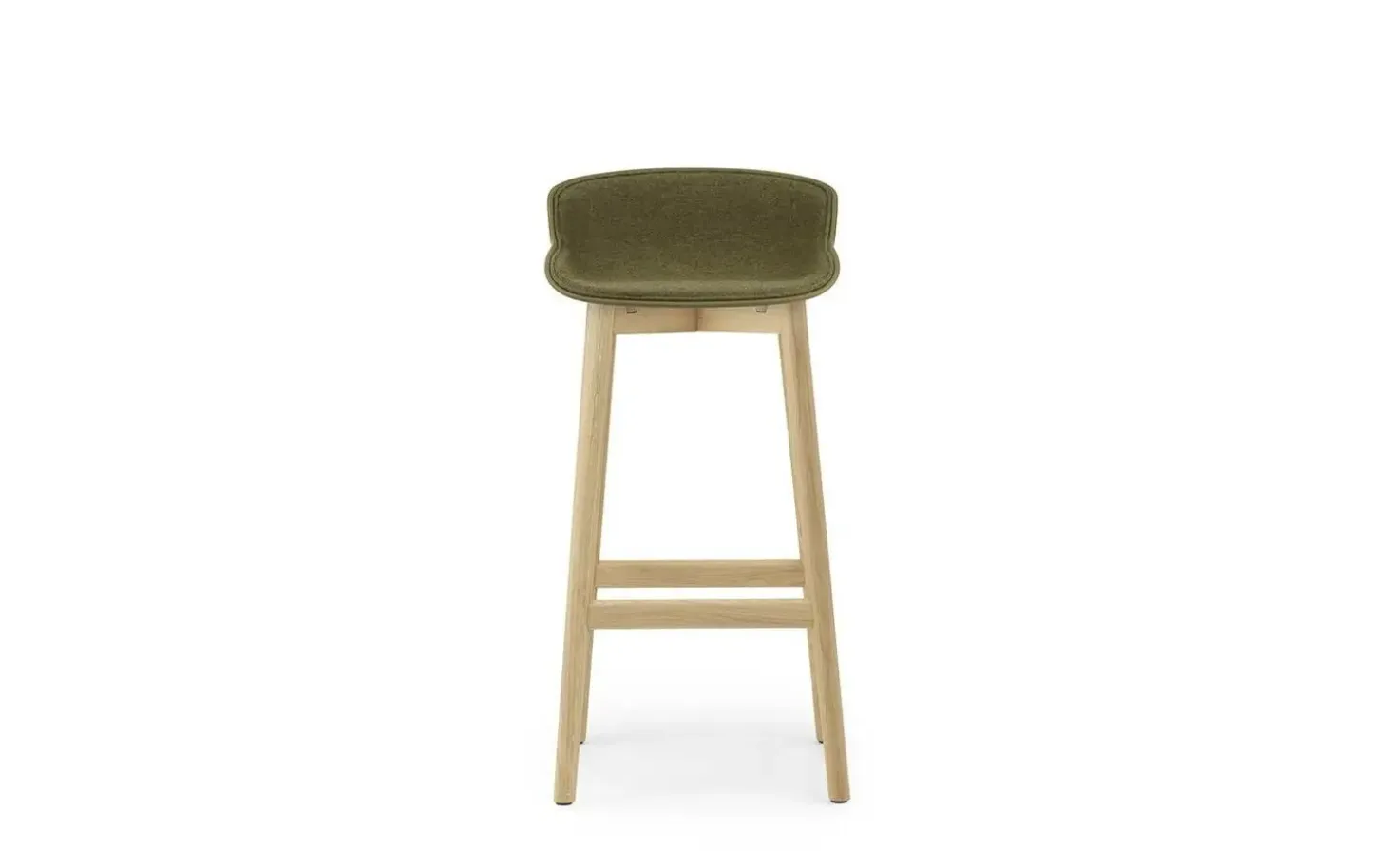Normann Copenhagen - Hyg Barstool 75 cm Front Upholstery Olive & Oak