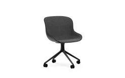 Normann Copenhagen - Hyg Chair Swivel 4W Front Upholstery Black & Black Alu