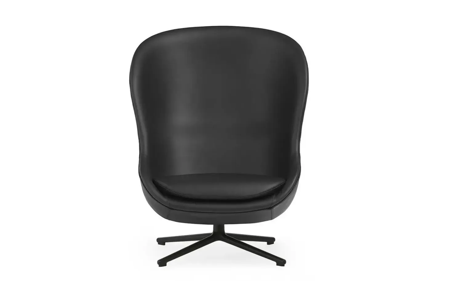 Normann Copenhagen - Hyg Lounge Chair High Swivel Black Alu