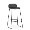 Normann Copenhagen - Just Barstool 75 cm w. back Full Upholstery Black Steel