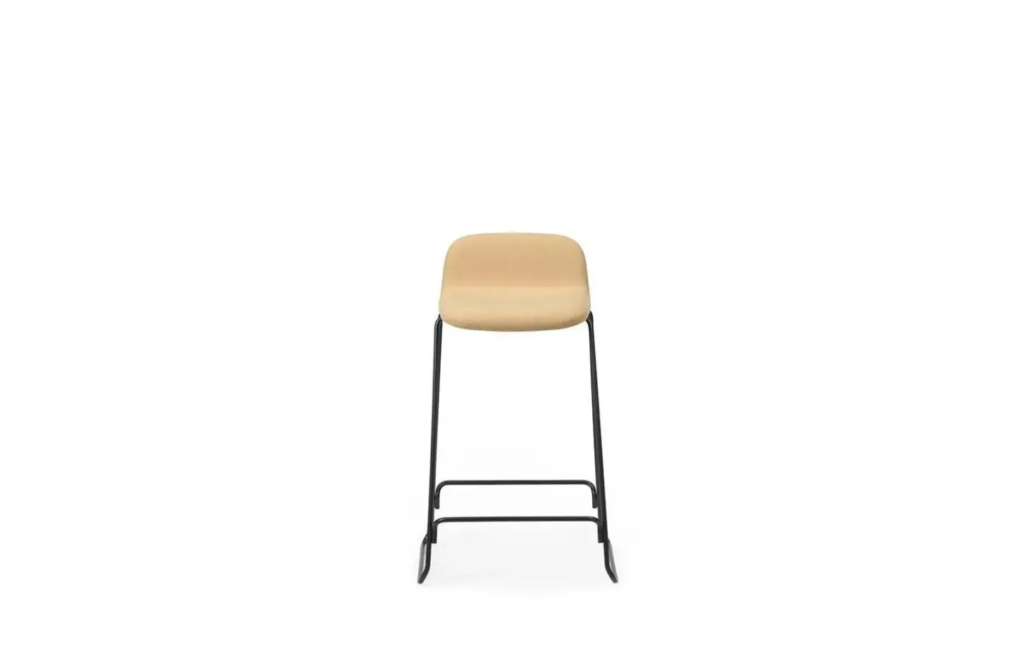 Normann Copenhagen - Just Barstool 65 cm w. back Full Upholstery Black Steel