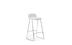 Normann Copenhagen - Just Barstool 75 cm w. back Full Upholstery Chrome