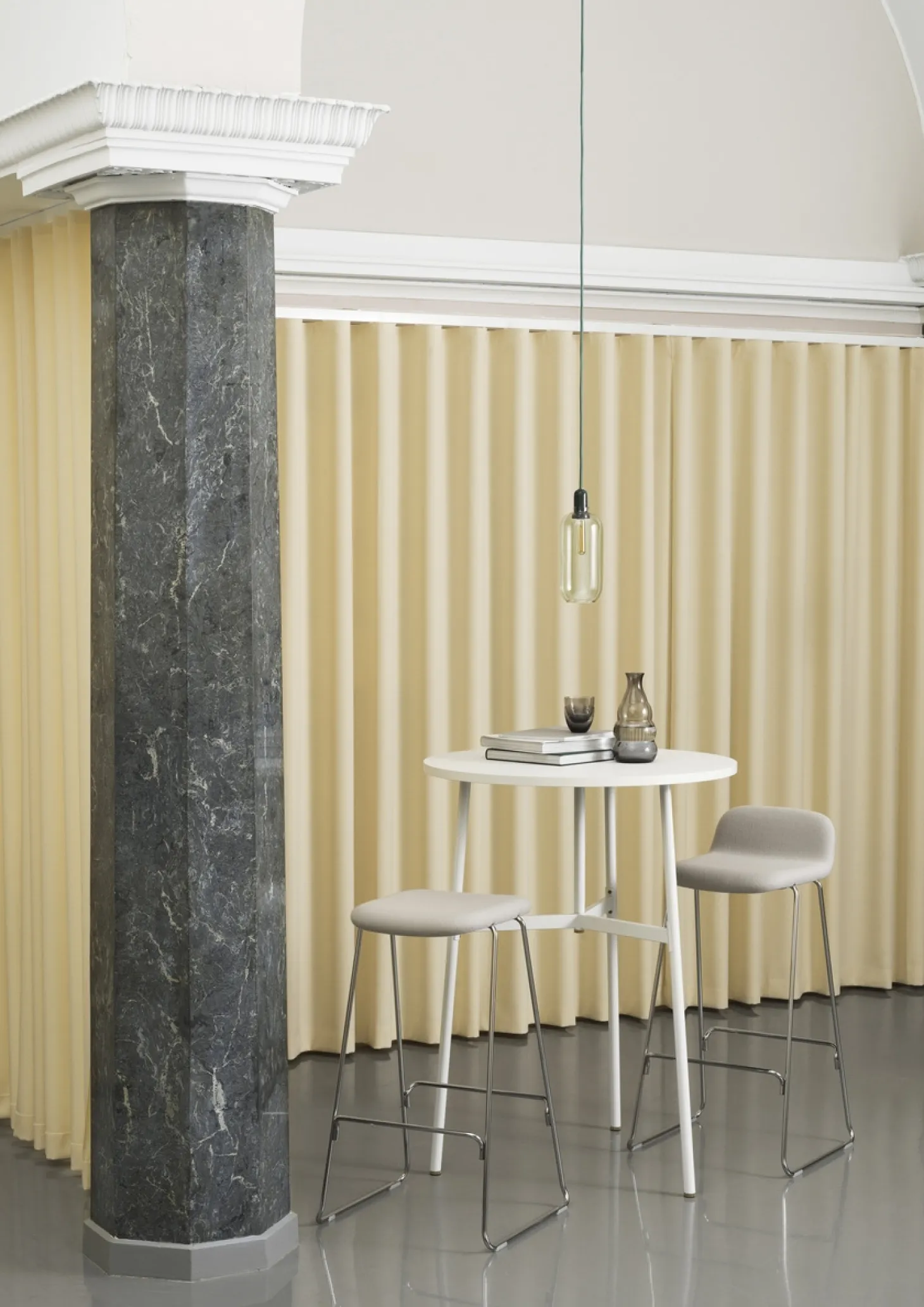 Normann Copenhagen - Just Barstool 75 cm w. back Full Upholstery Chrome