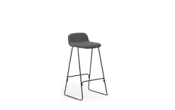 Normann Copenhagen - Just Barstool 75 cm w. back Full Upholstery Black Steel