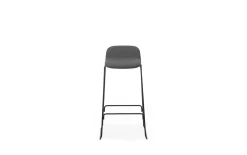 Normann Copenhagen - Just Barstool 75 cm w. back Full Upholstery Black Steel