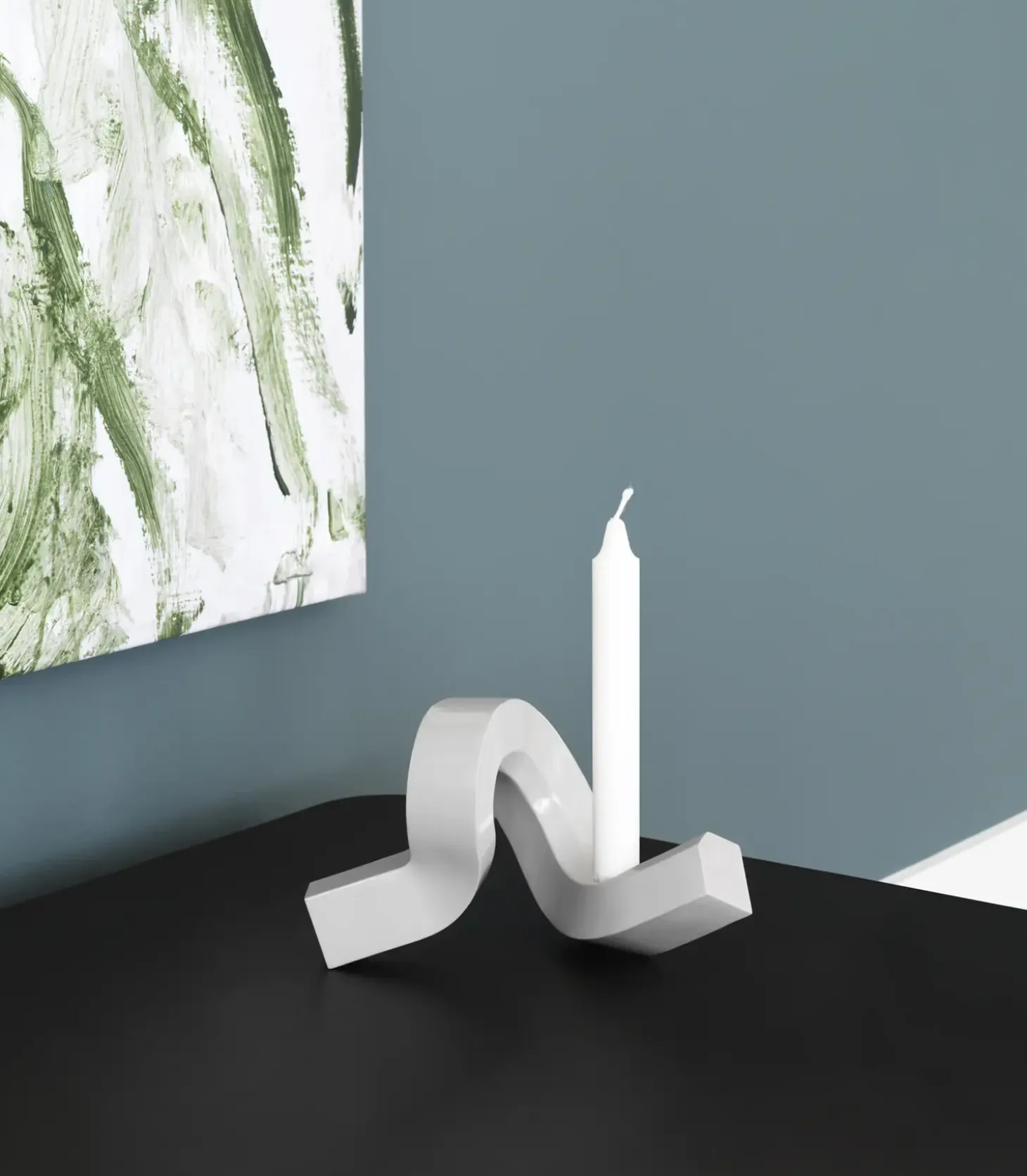 Normann Copenhagen - Lysestage - Crooked Candlestick One - Yellow / Gul