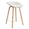 Normann Copenhagen - Mat Barstool 65 cm Front Upholstery Seaweed Beech/Cream - Hallingdal 110