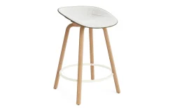 Normann Copenhagen - Mat Barstool 65 cm Front Upholstery Seaweed Beech/Cream - Hallingdal 110