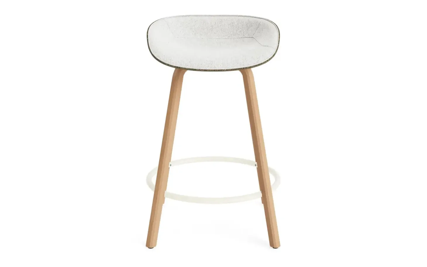 Normann Copenhagen - Mat Barstool 65 cm Front Upholstery Seaweed Beech/Cream - Hallingdal 110