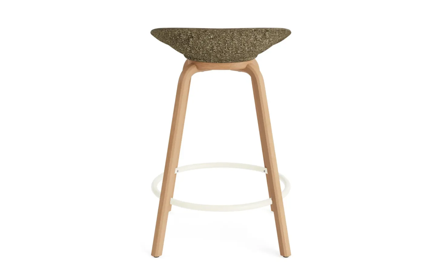 Normann Copenhagen - Mat Barstool 65 cm Front Upholstery Seaweed Beech/Cream - Hallingdal 110