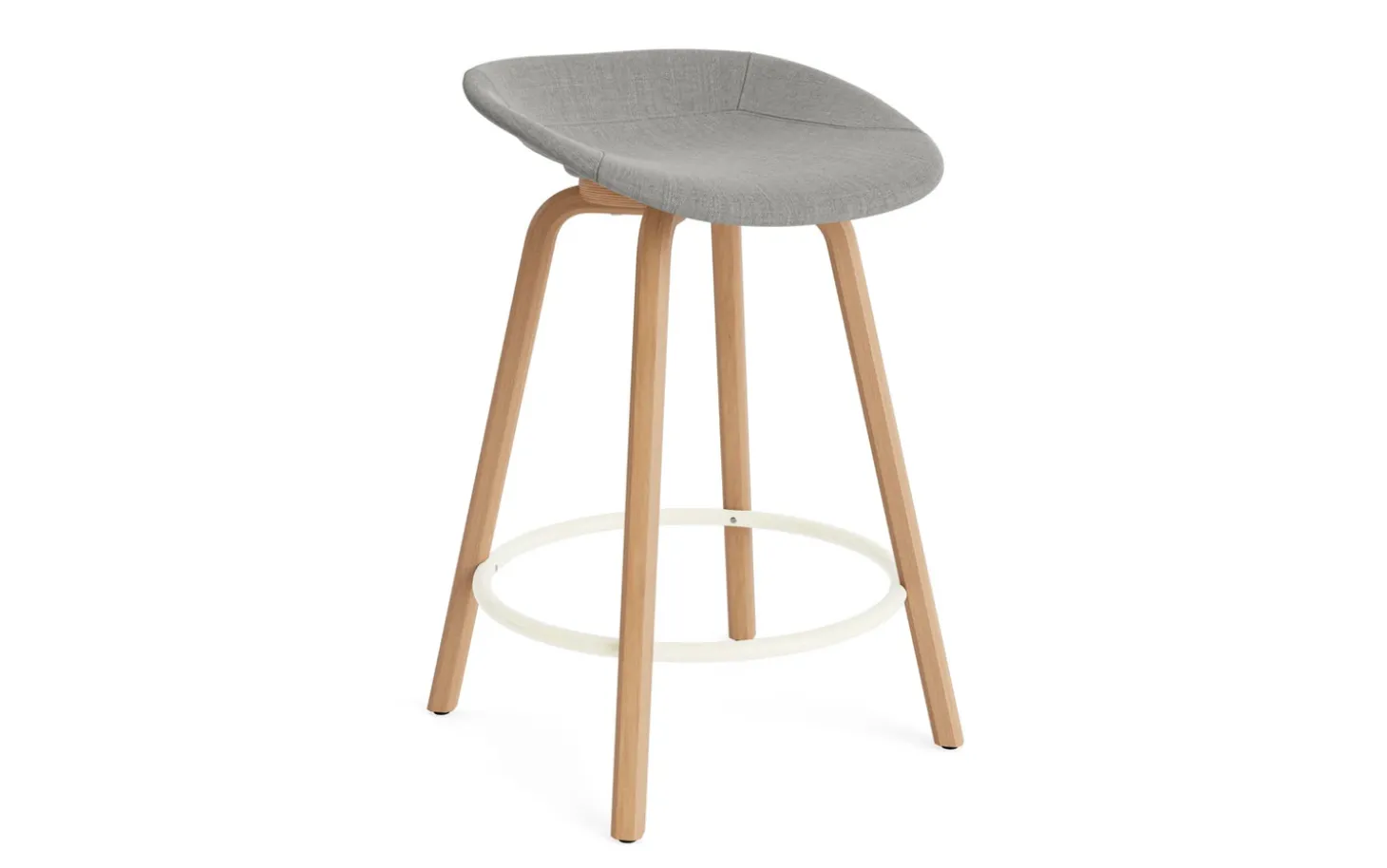 Normann Copenhagen - Mat Barstool 65 cm Full Upholstery Beech/Cream - Remix 133