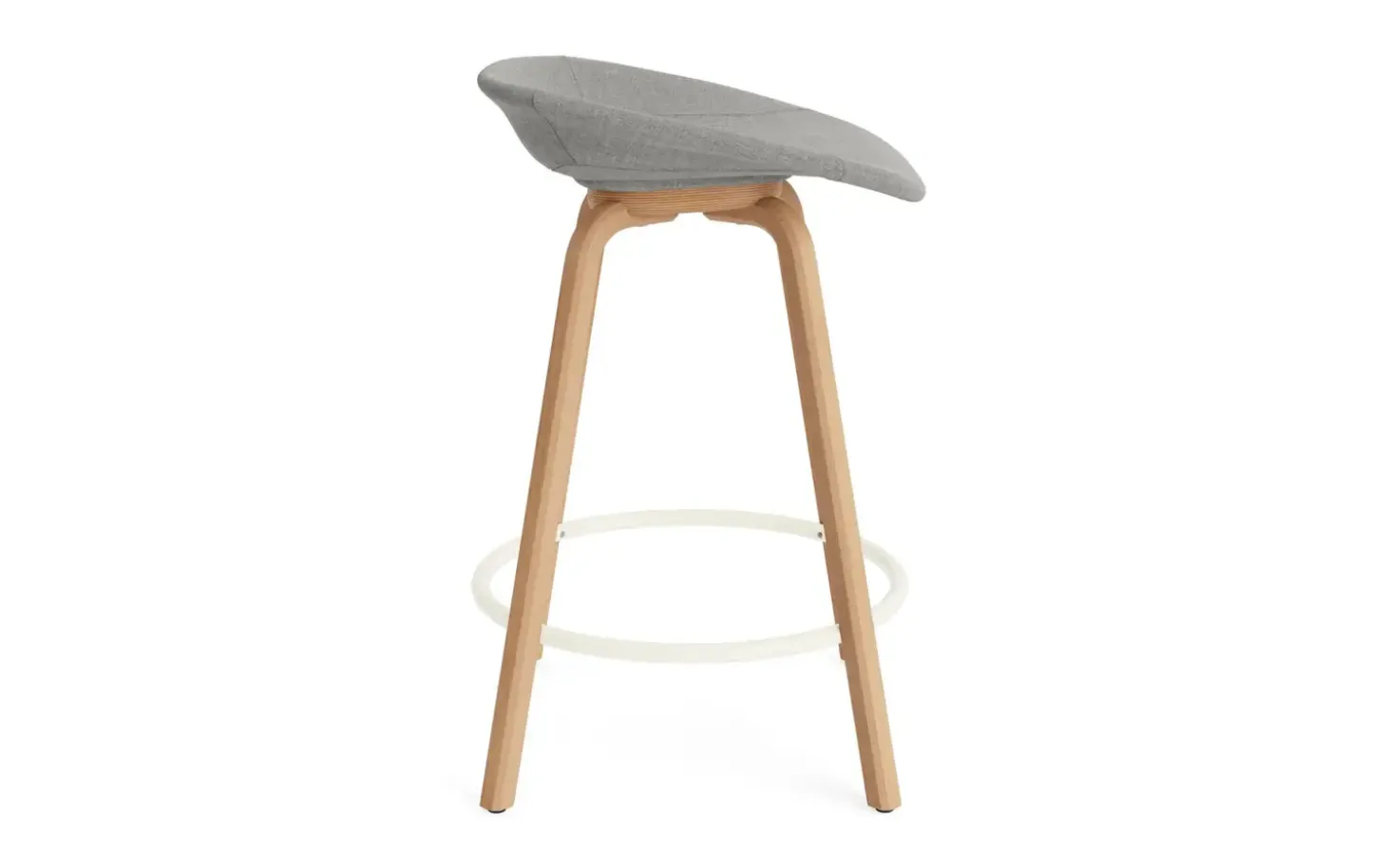 Normann Copenhagen - Mat Barstool 65 cm Full Upholstery Beech/Cream - Remix 133
