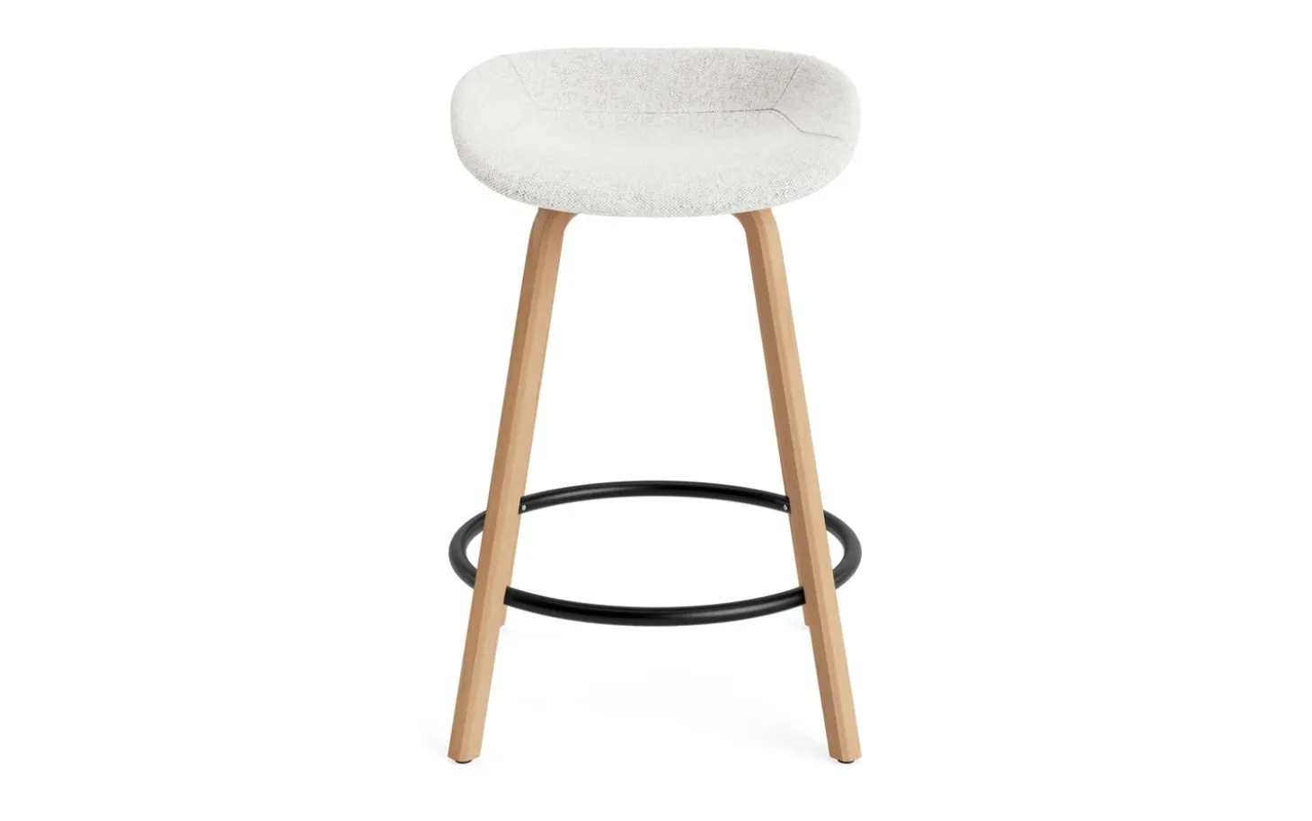 Normann Copenhagen - Mat Barstool 65 cm Full Upholstery Beech/Black - Hallingdal 110