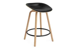 Normann Copenhagen - Mat Barstool 65 cm Front Upholstery Hemp Beech/Black - Ultra 41599