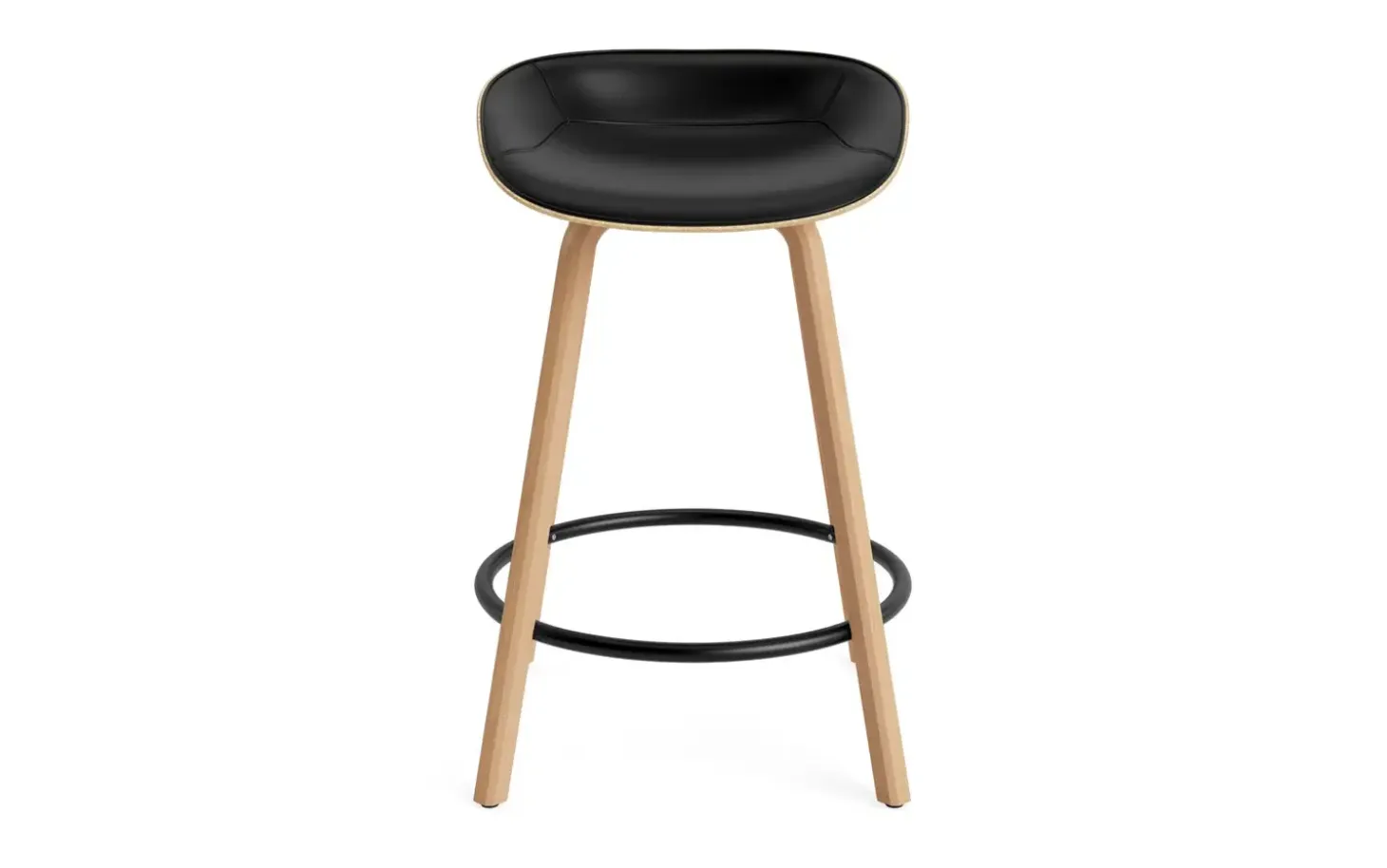 Normann Copenhagen - Mat Barstool 65 cm Front Upholstery Hemp Beech/Black - Ultra 41599