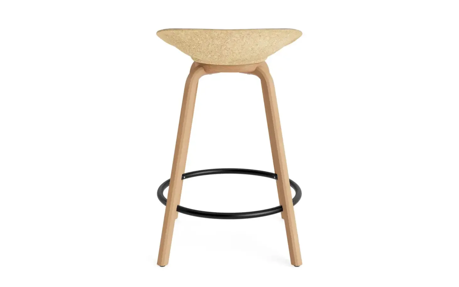 Normann Copenhagen - Mat Barstool 65 cm Front Upholstery Hemp Beech/Black - Ultra 41599
