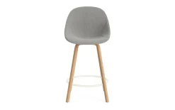 Normann Copenhagen - Mat Bar Chair 65 cm Full Upholstery Beech/Cream - Remix 133