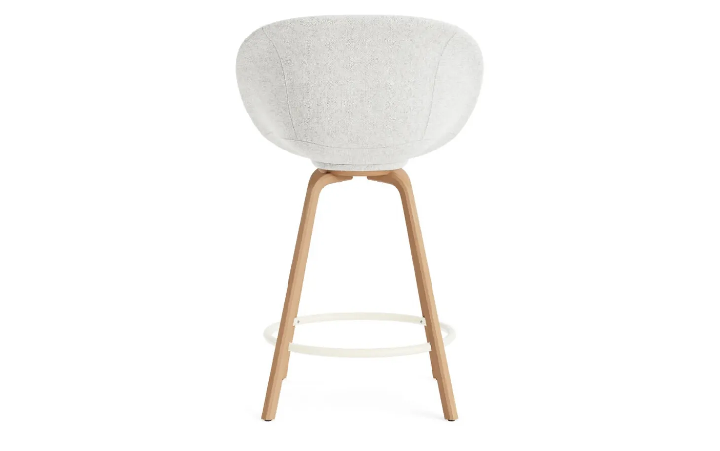 Normann Copenhagen - Mat Bar Armchair 65 cm Full Upholstery Beech/Cream - Hallingdal 110