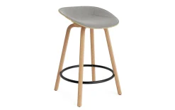 Normann Copenhagen - Mat Barstool 65 cm Front Upholstery Hemp Beech/Black - Remix 133