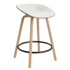 Normann Copenhagen - Mat Barstool 65 cm Front Upholstery Seaweed Beech/Black - Hallingdal 110