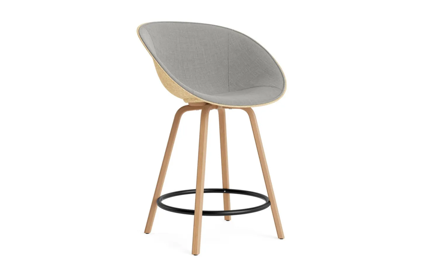 Normann Copenhagen - Mat Bar Armchair 65 cm Front Upholstery Hemp Beech/Black - Remix 133