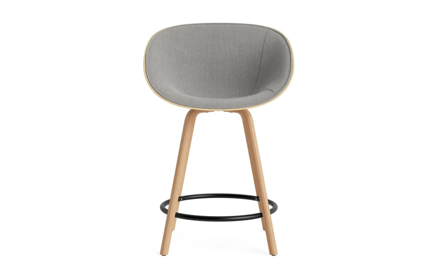 Normann Copenhagen - Mat Bar Armchair 65 cm Front Upholstery Hemp Beech/Black - Remix 133