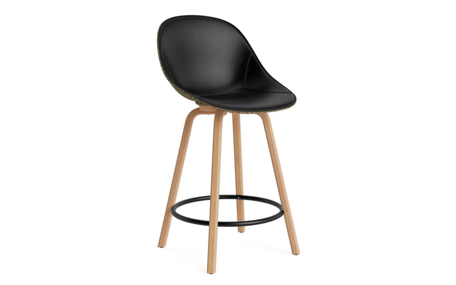 Normann Copenhagen - Mat Bar Chair 65 cm Front Upholstery Seaweed Beech/Black - Ultra 41599
