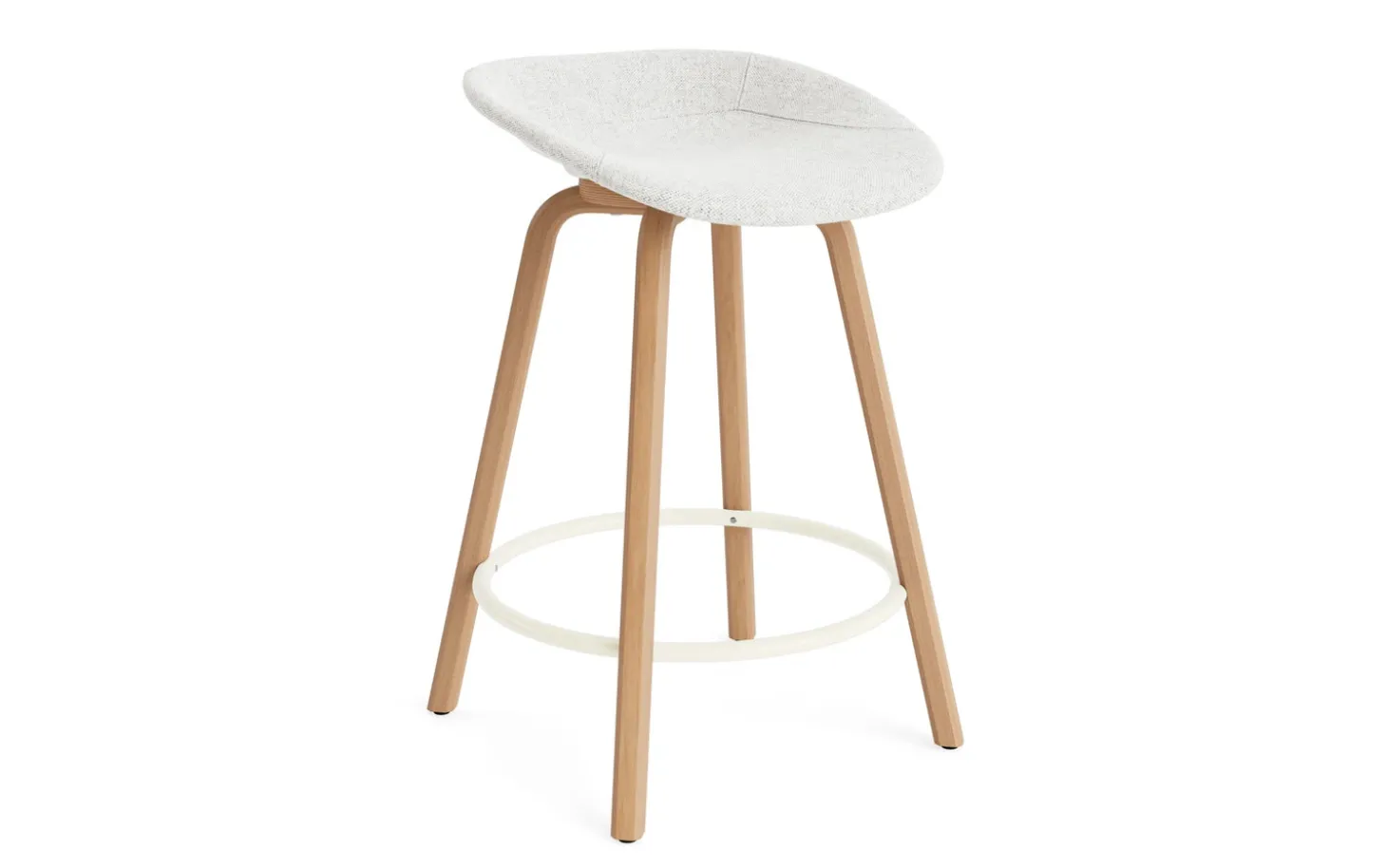 Normann Copenhagen - Mat Barstool 65 cm Full Upholstery Beech/Cream - Hallingdal 110