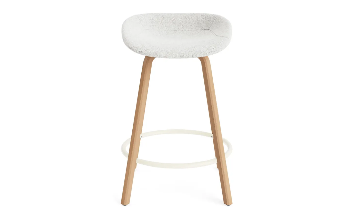 Normann Copenhagen - Mat Barstool 65 cm Full Upholstery Beech/Cream - Hallingdal 110