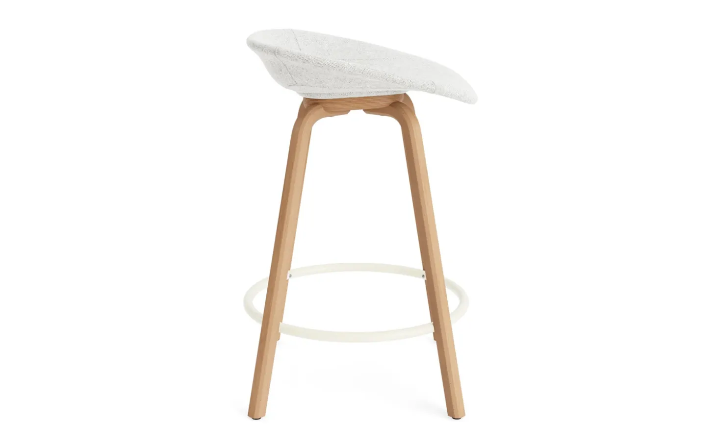 Normann Copenhagen - Mat Barstool 65 cm Full Upholstery Beech/Cream - Hallingdal 110
