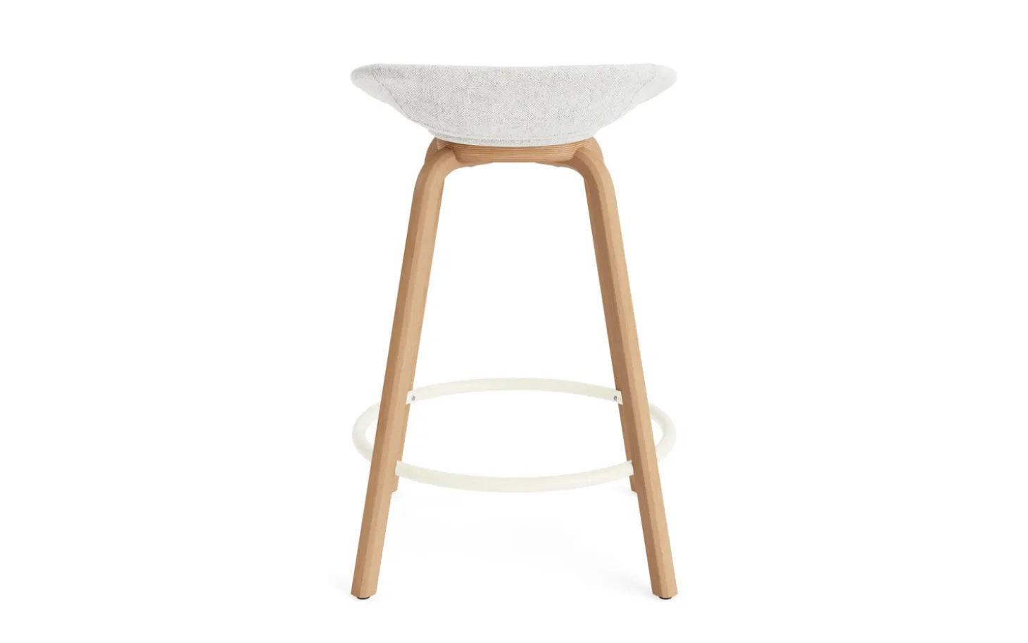 Normann Copenhagen - Mat Barstool 65 cm Full Upholstery Beech/Cream - Hallingdal 110