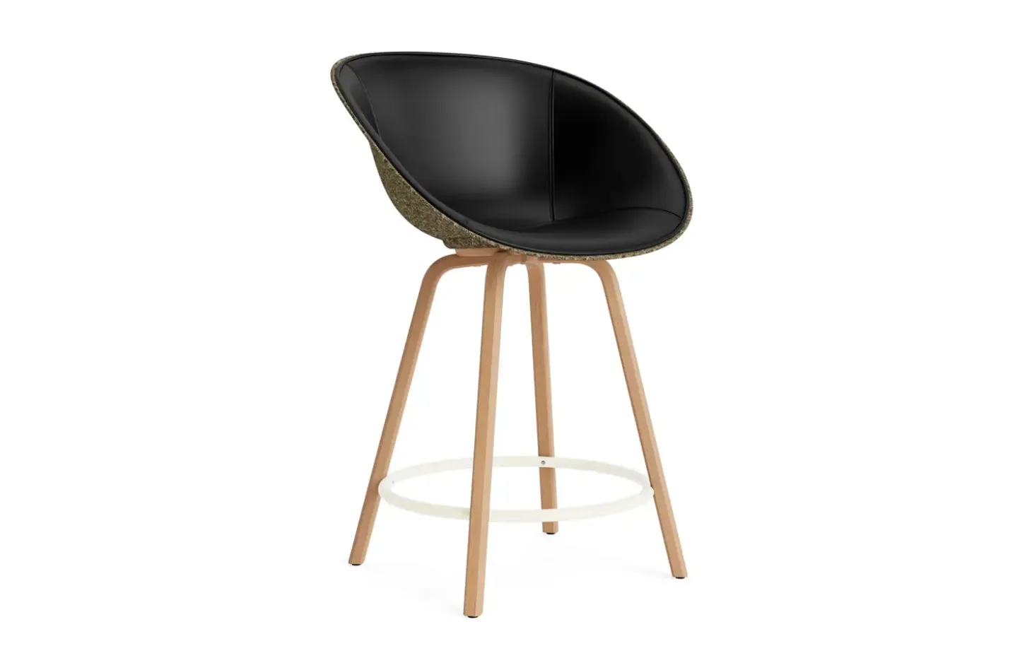 Normann Copenhagen - Mat Bar Armchair 65 cm Front Upholstery Seaweed Beech/Cream - Ultra 41599
