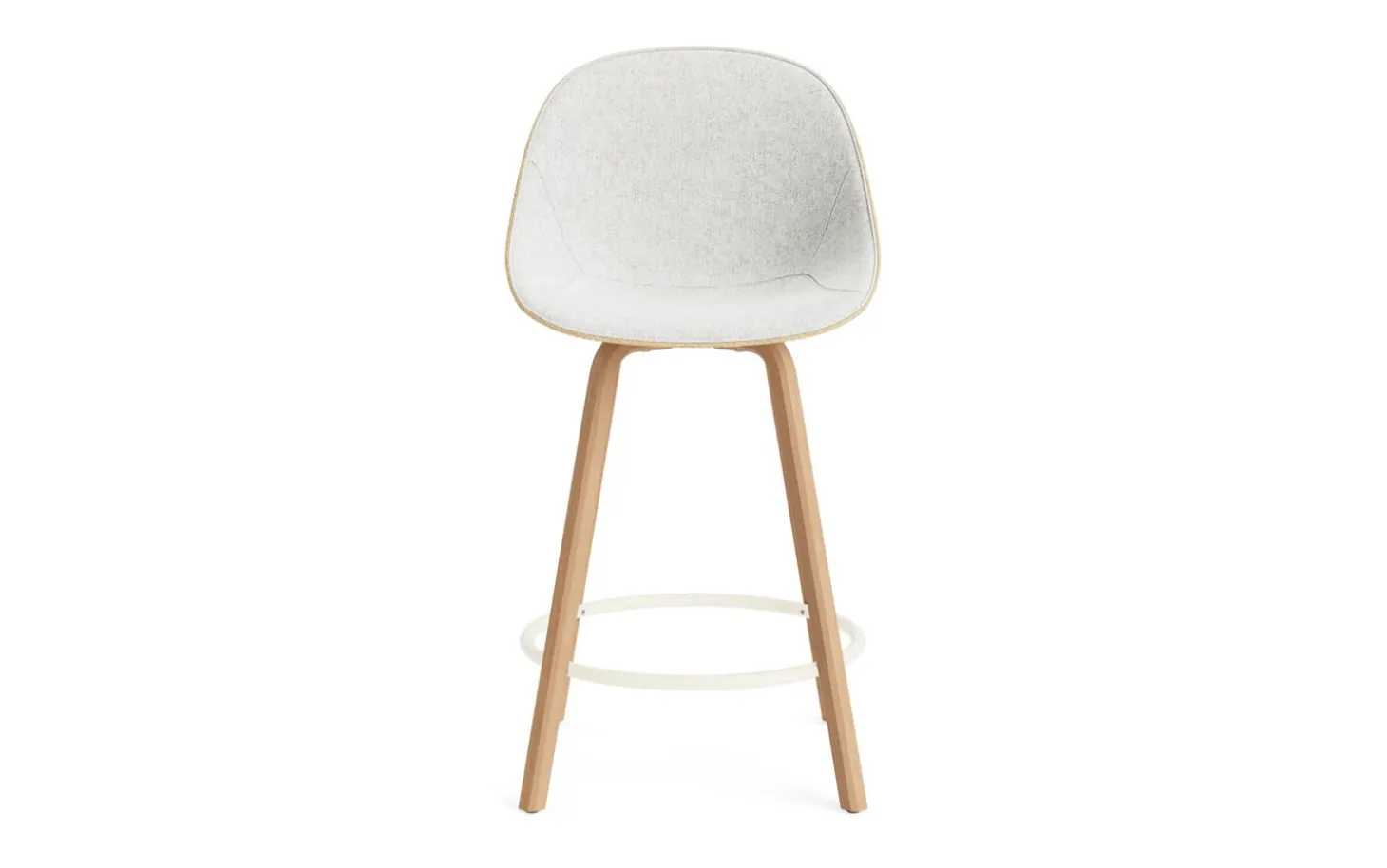 Normann Copenhagen - Mat Bar Chair 65 cm Front Upholstery Hemp Beech/Cream - Hallingdal 110
