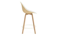 Normann Copenhagen - Mat Bar Chair 65 cm Front Upholstery Hemp Beech/Cream - Hallingdal 110