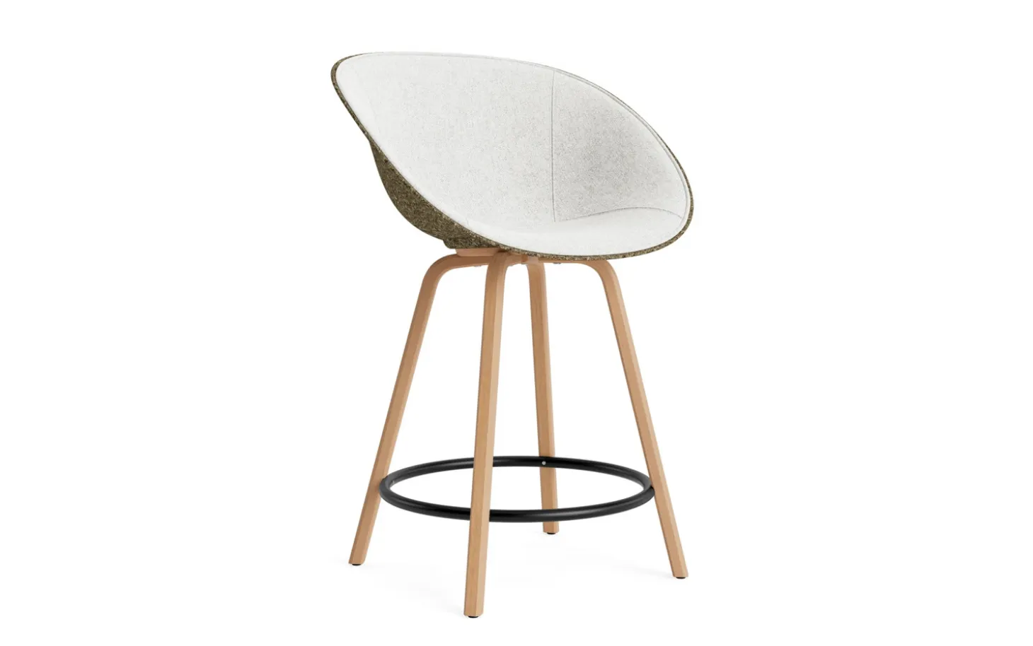 Normann Copenhagen - Mat Bar Armchair 65 cm Front Upholstery Seaweed Beech/Black - Hallingdal 110