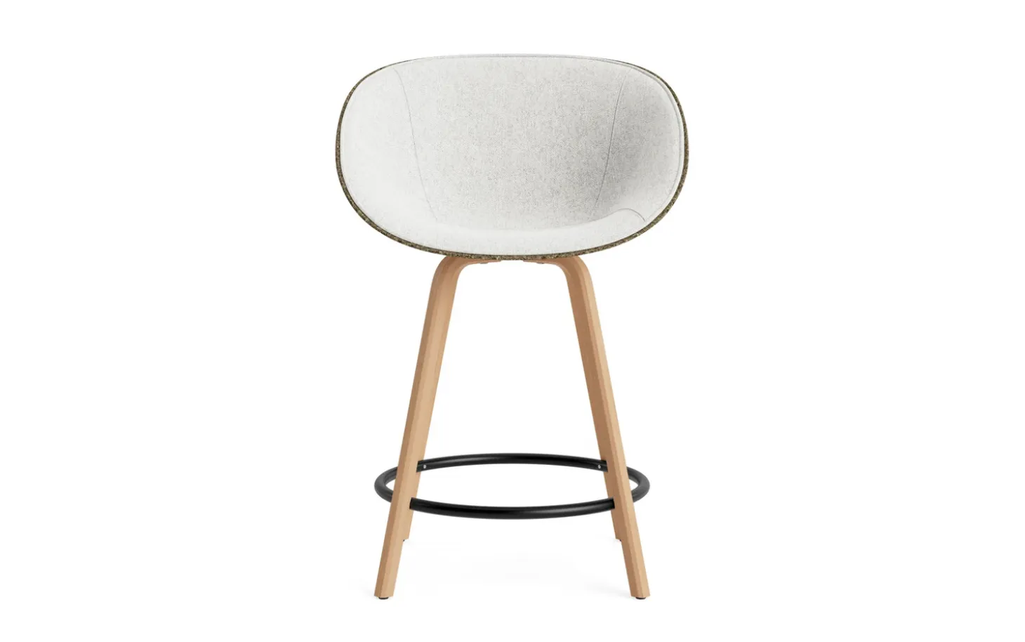 Normann Copenhagen - Mat Bar Armchair 65 cm Front Upholstery Seaweed Beech/Black - Hallingdal 110
