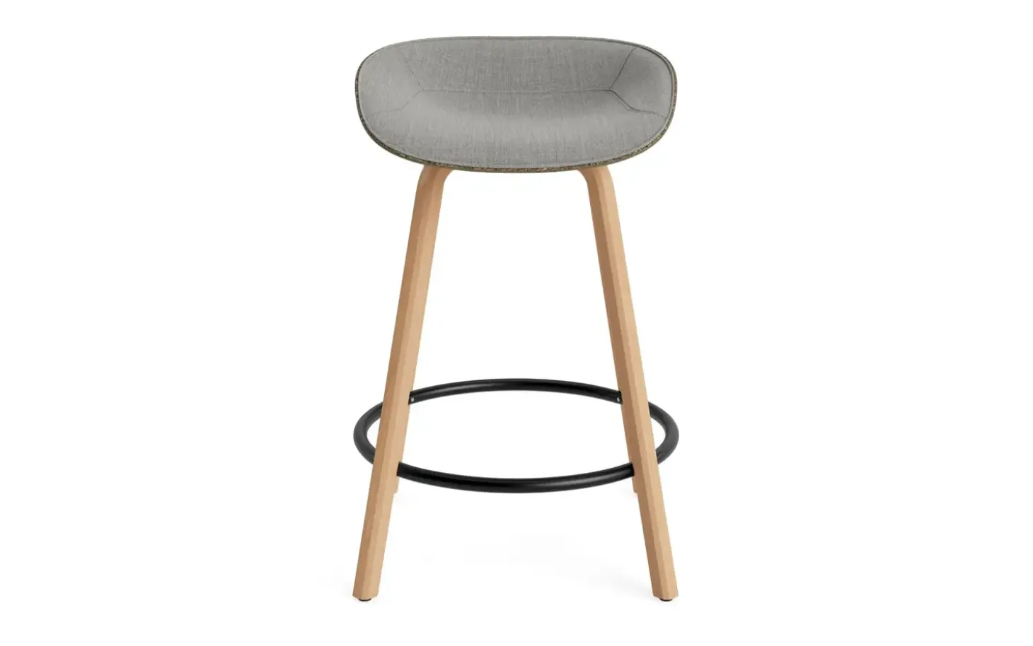 Normann Copenhagen - Mat Barstool 65 cm Front Upholstery Seaweed Beech/Black - Remix 133